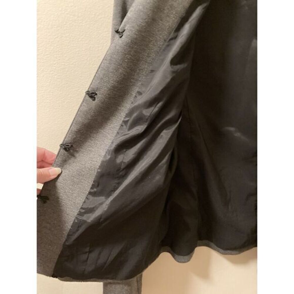 Coldwater Creek Gray Blazer Jacket Sz 8 Black Lace Ruffles Goth Dark Academia - Picture 7 of 10